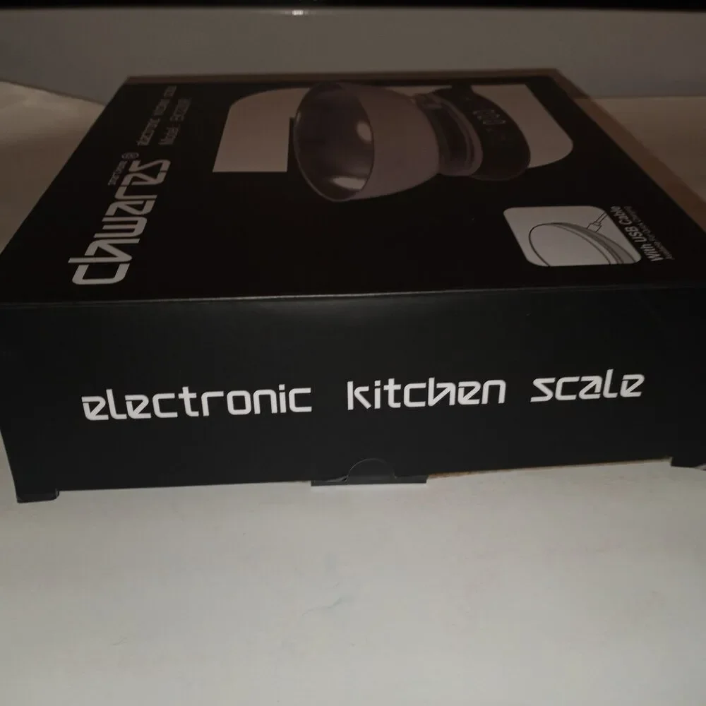 Chwares Digital Kitchen Scale Rechargeable USB Stainless Steel Bowl NIB